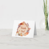 Pumpkin Woodland Animals Baby shower Bedankkaart (Voorkant)