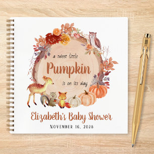 Pumpkin Woodland Animals Baby shower Gastenboek Notitieboek
