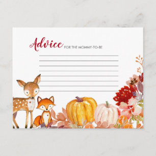 Pumpkin Woodland Animals Friends Advice Card Informatiekaartje