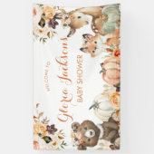 Pumpkin Woodland Baby shower Grote banner (Verticaal)