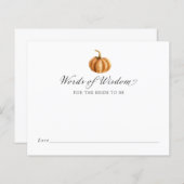 Pumpkin Words of Wisdom for the bride to be (Voorkant / Achterkant)