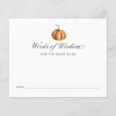 Pumpkin Words of Wisdom for the bride to be (Voorkant)