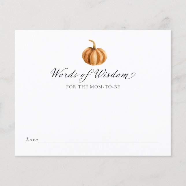 Pumpkin Words of Wisdom for the Mam to be (Voorkant)