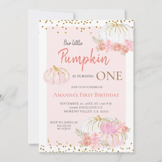 Pumpkin wordt een verjaardag kaart (Voorkant)