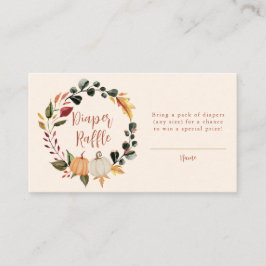 Pumpkin Wreath Baby Shower Diaper Raffle Informatiekaartje