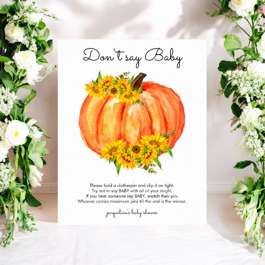 Pumpkin Zeg niet dat Baby Poster