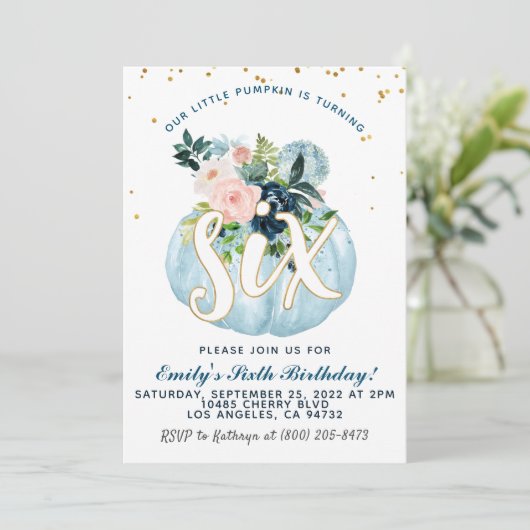 Pumpkin Zesde uitnodiging van afgelopen zaterdag (Staand voorkant)