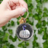 Pumpkin zilverblauw herfst elegant sleutelhanger (Hand)