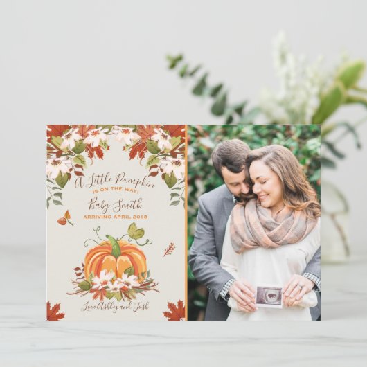 Pumpkin Zwangerschap Aankondiging najaar Herfst Ba (Staand voorkant)