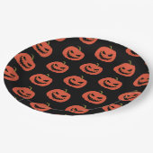 Pumpkin zwarte & oranje Halloween party Papieren Bordje (Gekanteld)