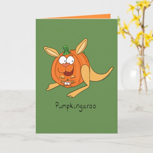 Pumpkingaroo - het Grappige Wenskaart van Kaart (Gele Bloem)