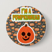 Pumpkinhead 3 w / achtergrond ronde button 7,6 cm (Voorkant)