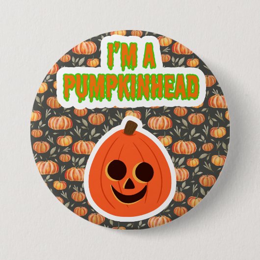 Pumpkinhead 3 w / achtergrond ronde button 7,6 cm (Voorkant)