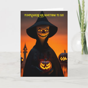 Pumpkinhead heeft iets te zeggen Halloween Kaart