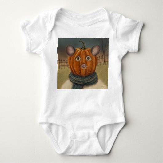Pumpkinhead Mouse Halloween Baby Een stuk Romper (Voorkant)