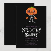 Pumpkinhead Schattigee minimalistische Halloween Kaart (Voorkant / Achterkant)