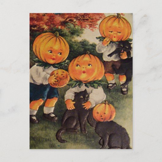 Pumpkinheads Black Cat ( Halloween Kaart) Briefkaart (Voorkant)