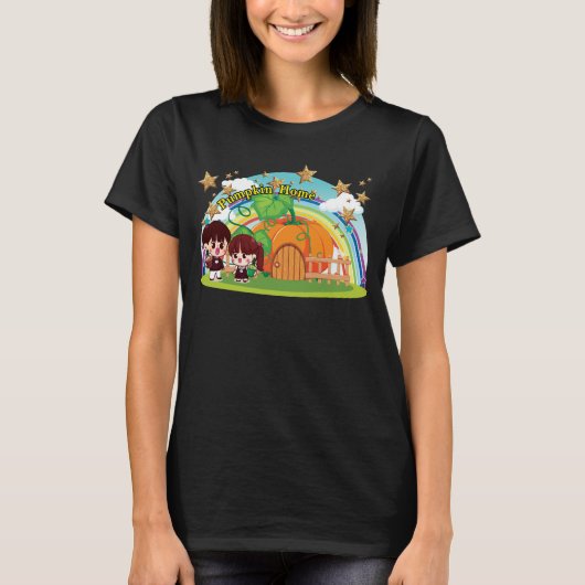 PumpkinHome Vrouw Zwart Shirt (Voorkant)