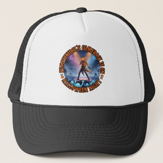 Pumpkinidol Halloween Concert Ghost Fans Spooky Trucker Pet (Voorkant)