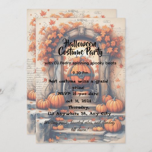 Pumpkinlicious Halloween Party Uitnodiging (Voorkant / Achterkant)