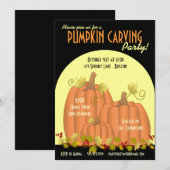 Pumpkins and Moonlight Party Invitation Kaart (Voorkant / Achterkant)