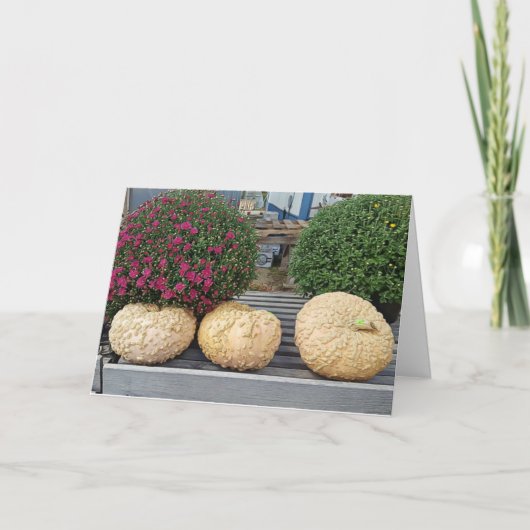 Pumpkins and Mums Autumn Blessings Kaart (Voorkant)