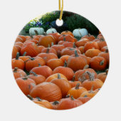 Pumpkins and Mums Autumn Harvest Photography Keramisch Ornament (Voorkant)