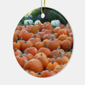 Pumpkins and Mums Autumn Harvest Photography Keramisch Ornament (Links)