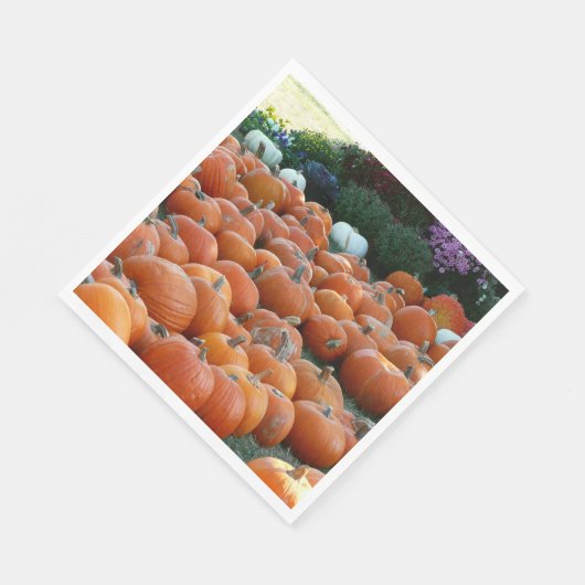 Pumpkins and Mums Autumn Harvest Photography Servetten (Hoek)