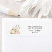Pumpkins and Pink Blush Flowers Address Label (Insitu)
