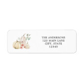 Pumpkins and Pink Blush Flowers Address Label (Voorkant)