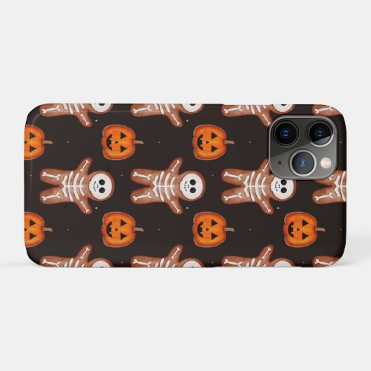 Pumpkins and Skeleton Gingerbread Halloween Design Case-Mate iPhone Case (Achterkant (horizontaal))