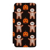 Pumpkins and Skeleton Gingerbread Halloween Design Incipio iPhone Portemonnee Hoesje (Voorkant Agenda)