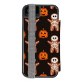 Pumpkins and Skeleton Gingerbread Halloween Design Incipio iPhone Portemonnee Hoesje (Agenda Achterkant)