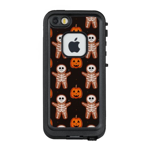Pumpkins and Skeleton Gingerbread Halloween Design LifeProof iPhone Hoesje (Achterkant)