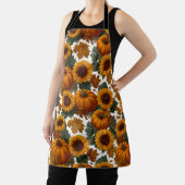 Pumpkins and Sunflowers Autumn Pattern Schort (Insitu)