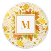 Pumpkins Autumn Fall Harvest Pattern Keramische Knop (Voorkant)