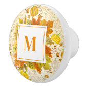 Pumpkins Autumn Fall Harvest Pattern Keramische Knop (Rechts)