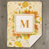 Pumpkins Autumn Fall Harvest Pattern Sherpa Deken