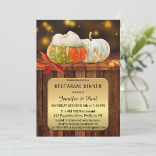 Pumpkins Autumn Rehearsal Dinner Invitation Kaart