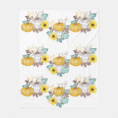 Pumpkins Autumn Waterverf Thanksgiving Halloween Fleece Deken (Voorkant)