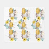 Pumpkins Autumn Waterverf Thanksgiving Halloween Fleece Deken (Voorkant (Horizontaal))