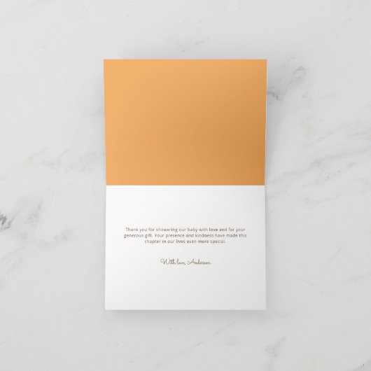 Pumpkins Baby shower bedankkaart (Binnen)