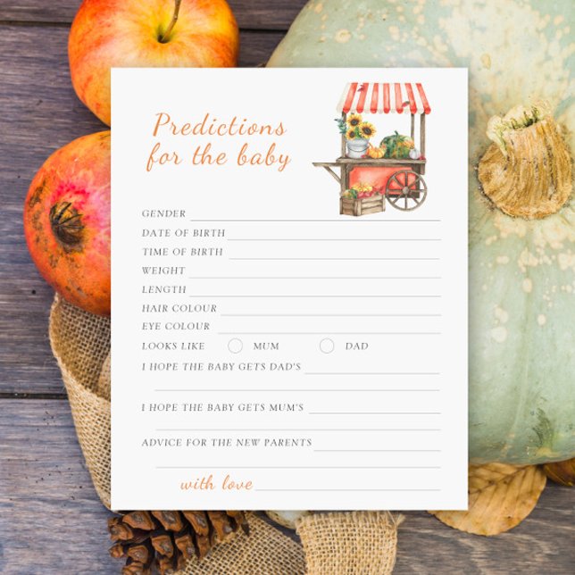 Pumpkins baby shower Voorspellingen en advies baby (Creator heeft geüpload)