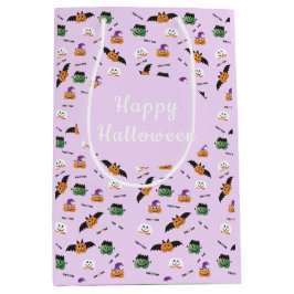 Pumpkins Bats Witch Frankenstein Pattern Halloween Medium Cadeauzakje