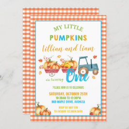 Pumpkins Birthday Party Harvest Truck Twins  Kaart