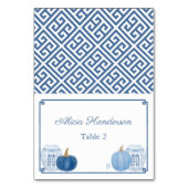 Pumpkins Chinoiserie Blue White Wedard Place Card Kaart (Voorkant)