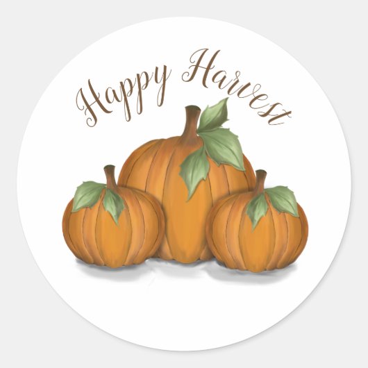 Pumpkins Classic Round Sticker (Voorkant)