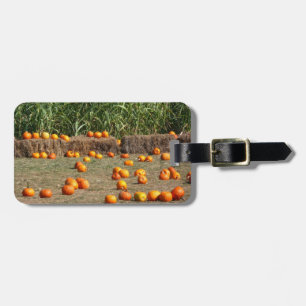 Pumpkins, Corn en Hay Autumn Fotografie Bagagelabel