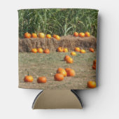 Pumpkins, Corn en Hay Autumn Fotografie Blikjeskoeler (Voorkant)